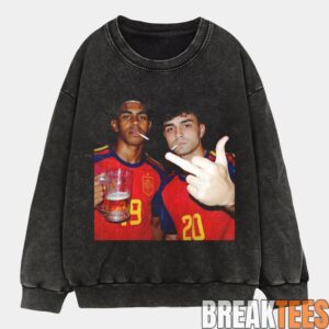 Spain Drunk Smoke Repeat Football Tee 4