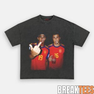 Spain Football Rodri x Lamal Drunk Middle Finger T-Shirt 1