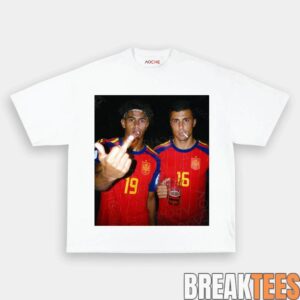Spain Football Rodri x Lamal Drunk Middle Finger T-Shirt 2