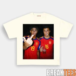 Spain Football Rodri x Lamal Drunk Middle Finger T-Shirt 3