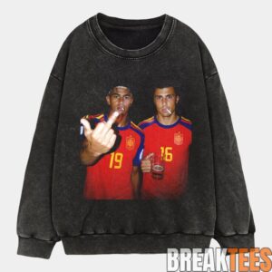 Spain Football Rodri x Lamal Drunk Middle Finger T-Shirt 4