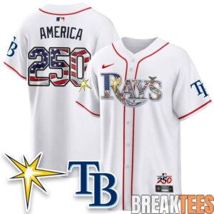 Tampa Bay Rays Independence Day 250 Years USA Special Baseball Jersey 3