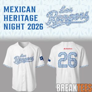 Texas Rangers Mexican Heritage ‘Los Rangers’ Baseball Jersey