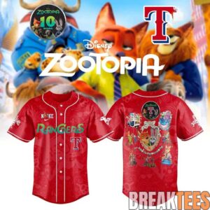 Texas Rangers Zootopia 10th Anniversary Baseball Jersey