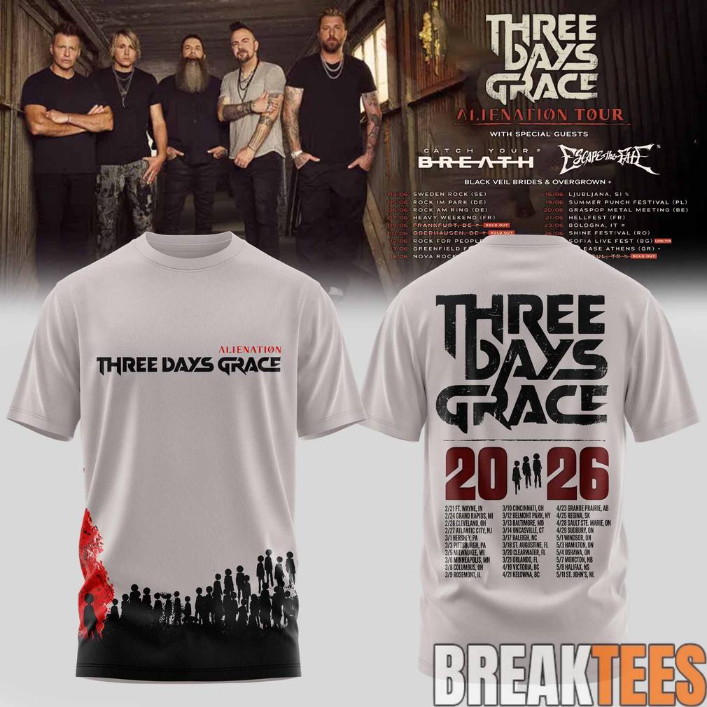 Three Days Grace Alienation Tour 2026 Shirt Three Days Grace Alienation Tour 2026 Shirt
