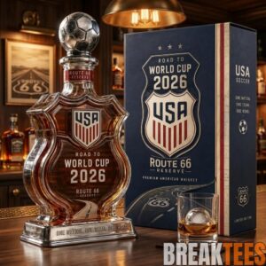 USA Soccer Road To World Cup 2026 Route 66 Whiskey Bottle