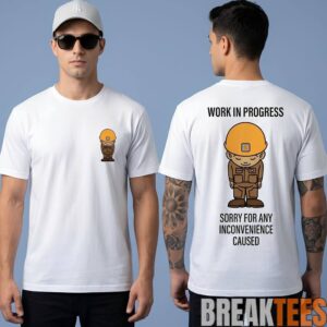 Virat Kohli Work In Progress Sorry For Any Inconvenience Caused Shirt 2