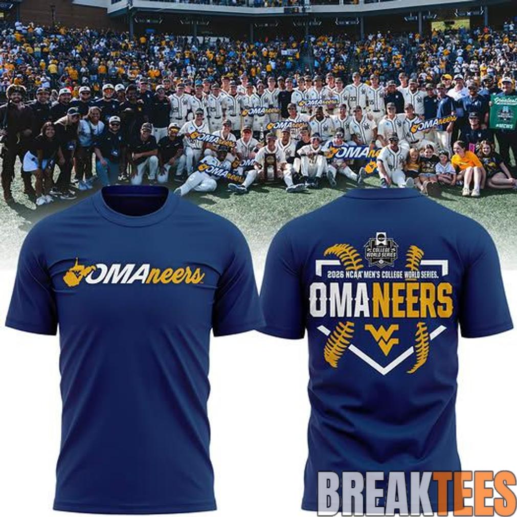 West Virginia Mountaineers 2026 NCAA Baseball Men’s College World Series Omaneers Navy T-Shirt West Virginia Mountaineers 2026 NCAA Baseball Men’s College World Series Omaneers Navy T-Shirt