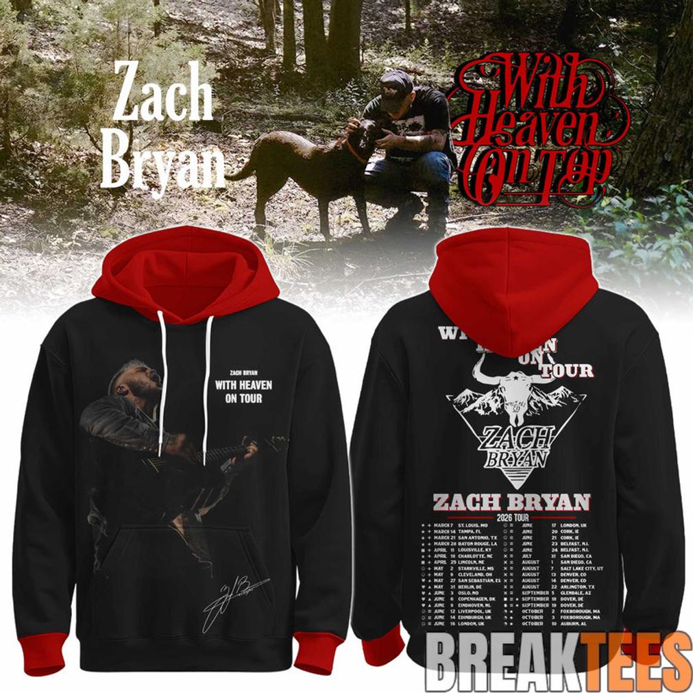 Zach Bryan With Heaven On Tour 2026 Hoodie Zach Bryan With Heaven On Tour 2026 Hoodie
