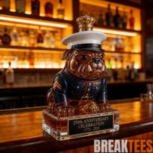 250th Anniversary Military-Inspired Bulldog Whiskey Bottle 1