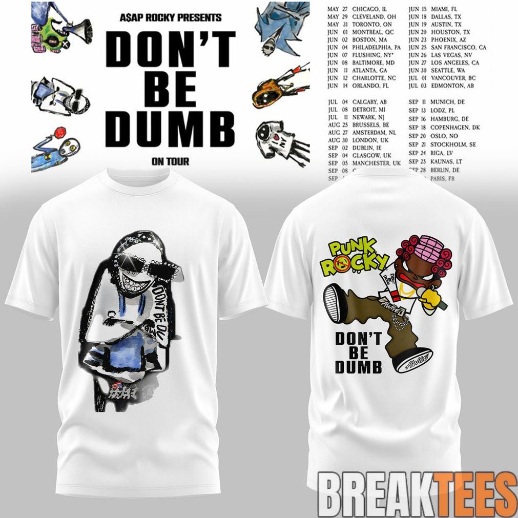 ASAP Rocky DON’T BE DUMB WORLD TOUR 2026 White Tee ASAP Rocky DON’T BE DUMB WORLD TOUR 2026 White Tee