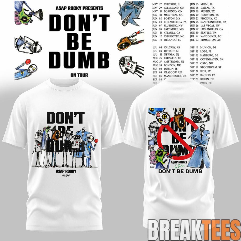 ASAP Rocky DON’T BE DUMB WORLD TOUR 2026 White Tee ASAP Rocky DON’T BE DUMB WORLD TOUR 2026 White Tee