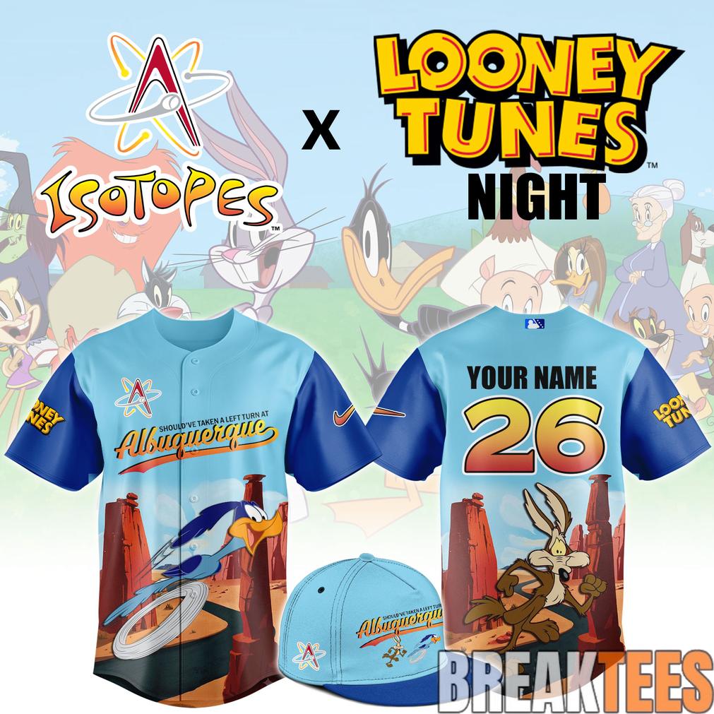 Albuquerque Isotopes x Topes Looney Tunes Night Custom Baseball Jersey Albuquerque Isotopes x Topes Looney Tunes Night Custom Baseball Jersey