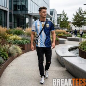 Argentina Messi 10 World Cup 2026 Home Away Mashup Baroque Gold Soccer Jersey 1