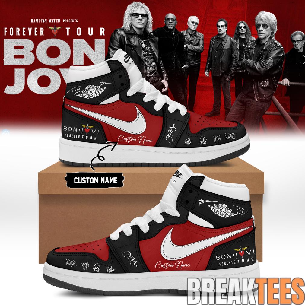BON JOVI “Forever Tour” Signature White Limited Edition AJ1 Shoes BON JOVI “Forever Tour” Signature White Limited Edition AJ1 Shoes