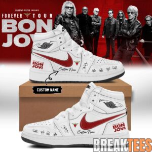 BON JOVI “Forever Tour” Signature White Limited Edition AJ1 Shoes 1 BON JOVI “Forever Tour” Signature White Limited Edition AJ1 Shoes 1