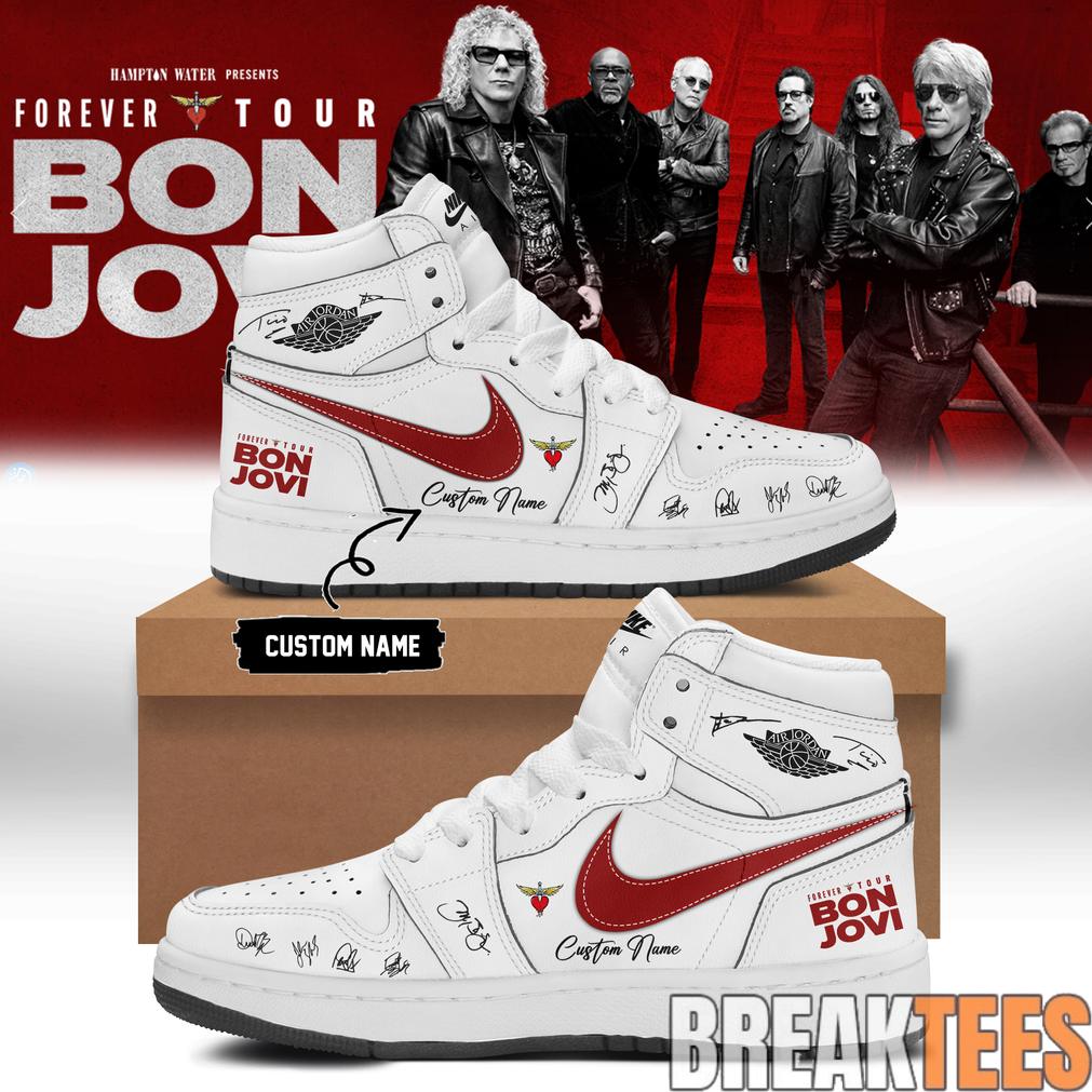 BON JOVI “Forever Tour” Signature White Limited Edition AJ1 Shoes BON JOVI “Forever Tour” Signature White Limited Edition AJ1 Shoes