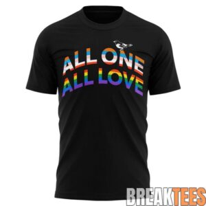 Baltimore Orioles Pride Night 'All One All Love' Rainbow Black Shirt 1