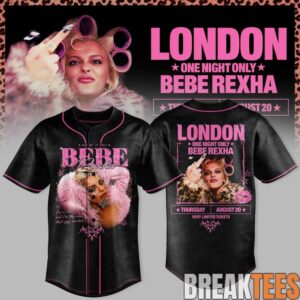 Bebe Rexha Limited London Baseball Jersey 2 Bebe Rexha Limited London Baseball Jersey 2