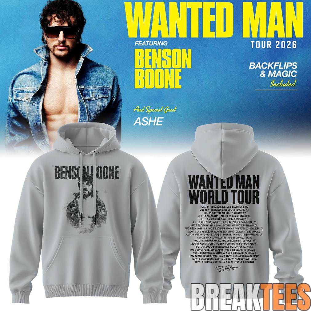 Benson Boone Wanted Man signed Hoodie Benson Boone Wanted Man signed Hoodie