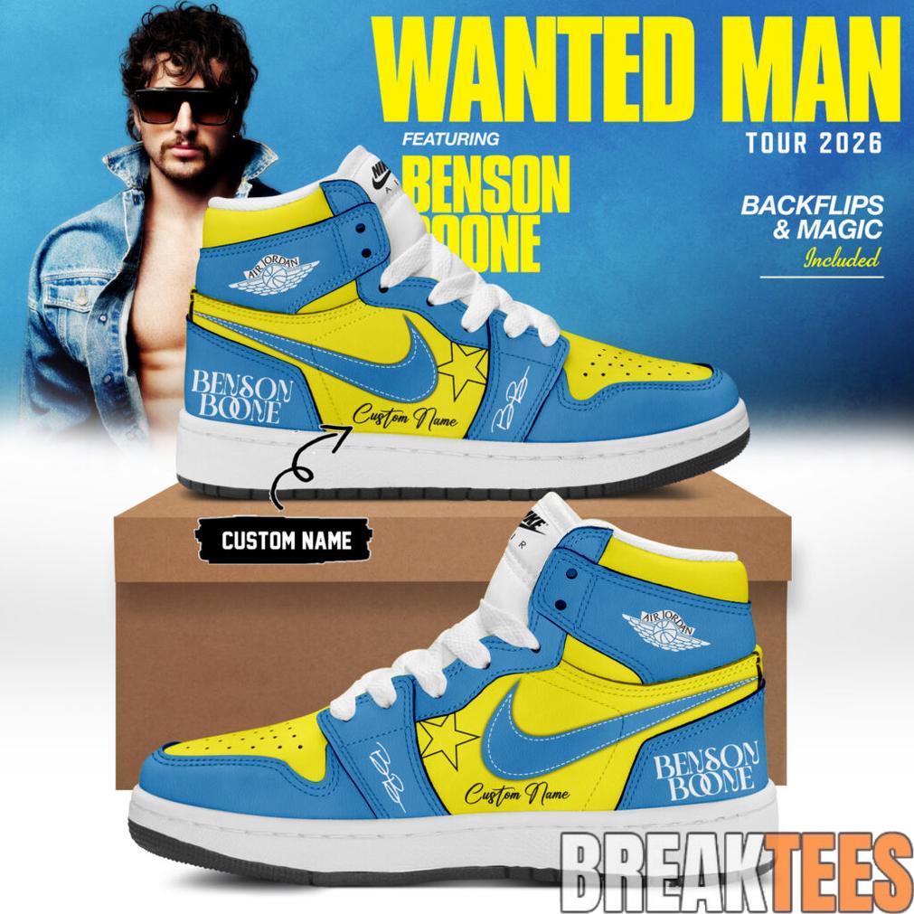 Benson Boone Wanted Man signed AJ1 Shoes Benson Boone Wanted Man signed AJ1 Shoes