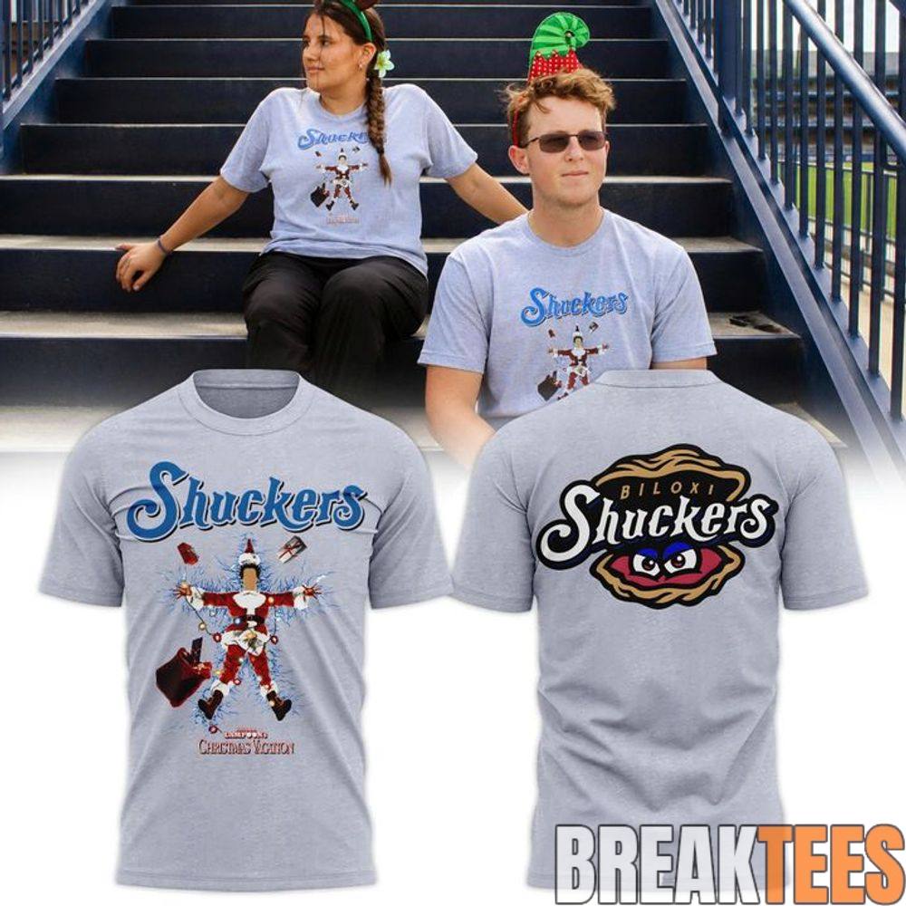 Biloxi Shuckers 2026 Christmas Edition T-Shirt Biloxi Shuckers 2026 Christmas Edition T-Shirt