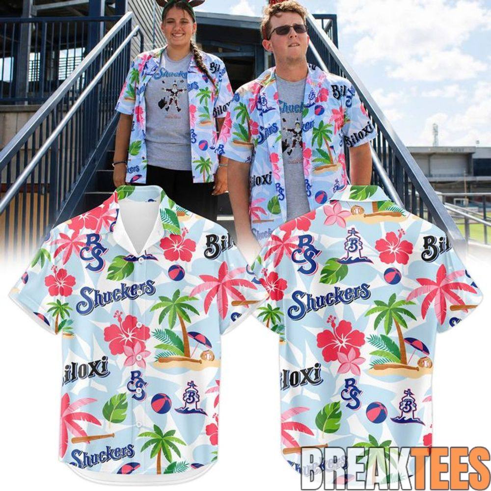 Biloxi Shuckers x Christmas Hawaiian Shirt Biloxi Shuckers x Christmas Hawaiian Shirt