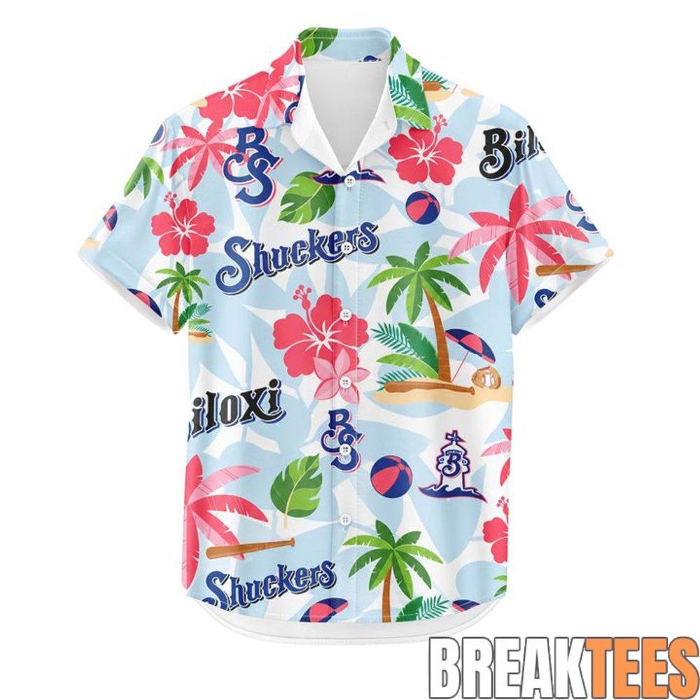 Biloxi Shuckers x Christmas in July 2026 Special Hawaiian Shirt Biloxi Shuckers x Christmas in July 2026 Special Hawaiian Shirt