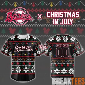 Birmingham Barons Christmas In July Custom Jersey