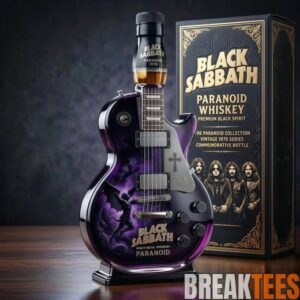 Black Sabbaths Paranoid Guitarshaped Whiskey Bottle