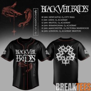 Black Veil Brides - UK Tour 2026 Baseball Jersey