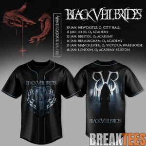 Black Veil Brides - UK Tour 2026 Baseball Jersey 1