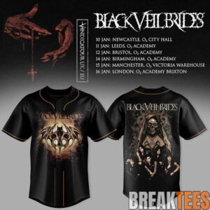 Black Veil Brides - UK Tour 2026 Baseball Jersey 2