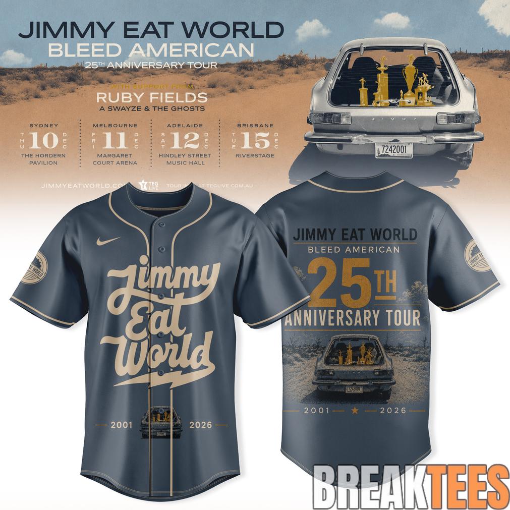 Bleed American 25th Anniversary Tour 3D Baseball Jersey Bleed American 25th Anniversary Tour 3D Baseball Jersey