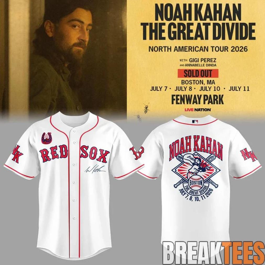 Boston Red Sox x Noah Kahan – The Great Divide Tour 2026 Baseball Jersey Boston Red Sox x Noah Kahan – The Great Divide Tour 2026 Baseball Jersey