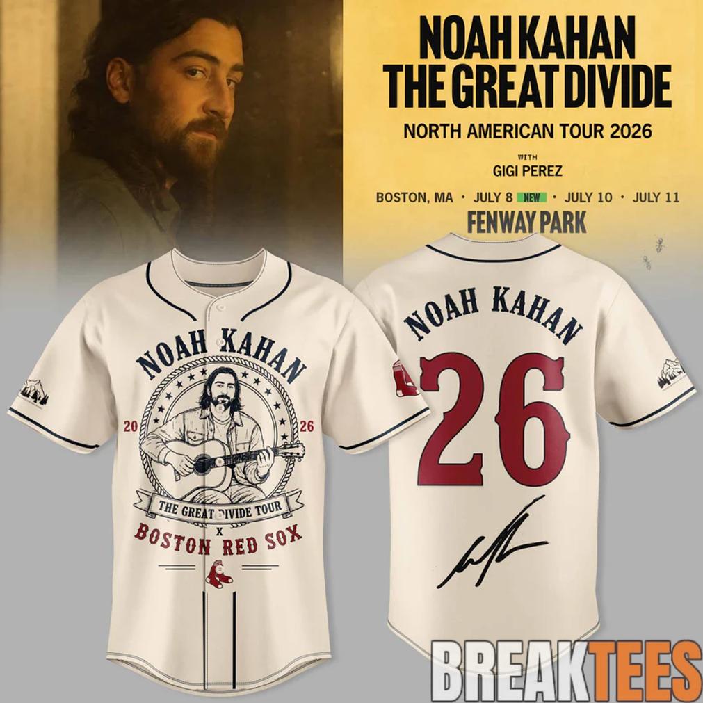 Boston Red Sox x Noah Kahan – The Great Divide Tour 2026 Baseball Jersey Boston Red Sox x Noah Kahan – The Great Divide Tour 2026 Baseball Jersey
