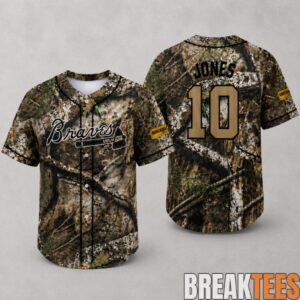 Braves Hunting & Fishing Night Camo Baseball Jersey