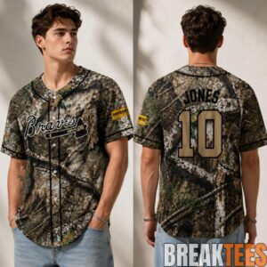 Braves Hunting & Fishing Night Camo Baseball Jersey 1