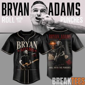 Bryan Adams Roll With The Punches Tour 2026 Baseball Jersey 3