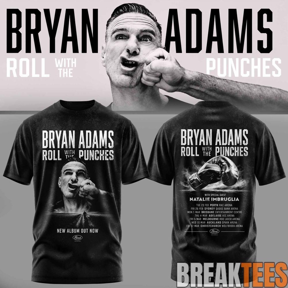 Bryan Adams Roll With The Punches Tour 2026 T-Shirt Bryan Adams Roll With The Punches Tour 2026 T-Shirt
