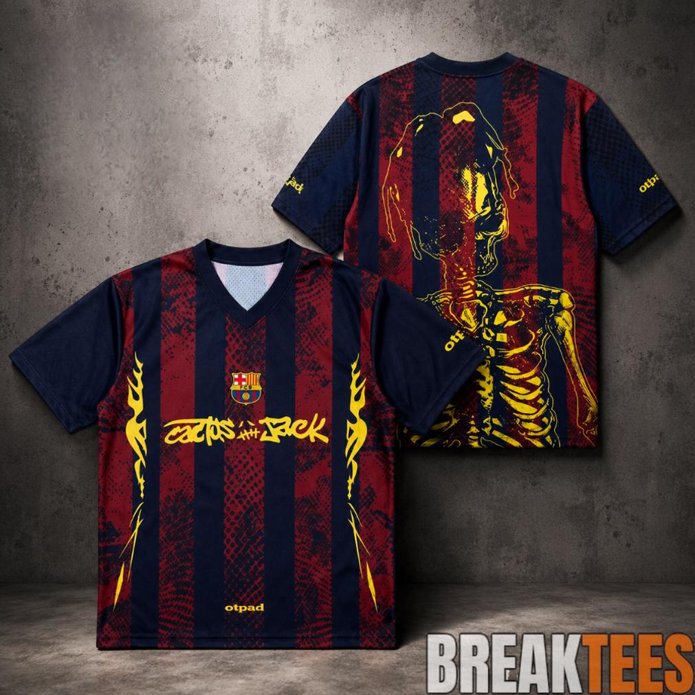 Cactus Jack FC Barcelona Skeleton Jersey Vintage Retro Jersey Cactus Jack FC Barcelona Skeleton Jersey Vintage Retro Jersey
