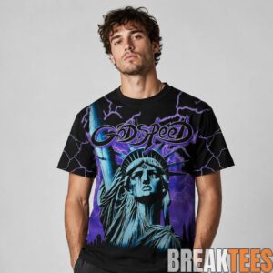 Cam Skattebo Godspeed Statue Of Liberty Lightning Shirt