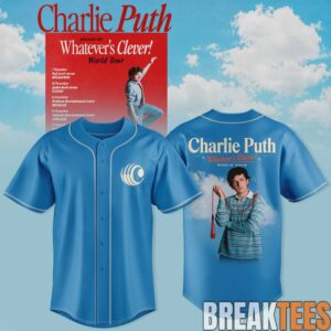 Charlie Puth “Whatever’s Clever!” World Tour Baseball Jersey 1 Charlie Puth “Whatever’s Clever!” World Tour Baseball Jersey 1