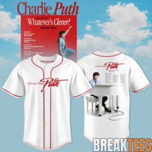 Charlie Puth “Whatever’s Clever!” World Tour Baseball Jersey 2 Charlie Puth “Whatever’s Clever!” World Tour Baseball Jersey 2