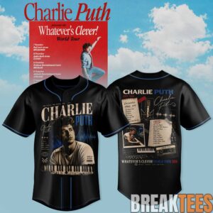 Charlie Puth “Whatever’s Clever!” World Tour Baseball Jersey 3 Charlie Puth “Whatever’s Clever!” World Tour Baseball Jersey 3