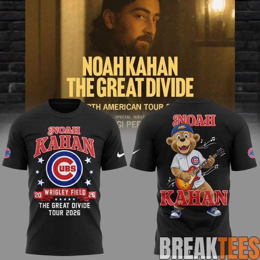 Chicago Cubs x Noah Kahan The Great Divide Tour 2026 T-Shirt Chicago Cubs x Noah Kahan The Great Divide Tour 2026 T-Shirt