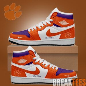 Clemson Tigers Special New Edition Custom AJ1 Shoes