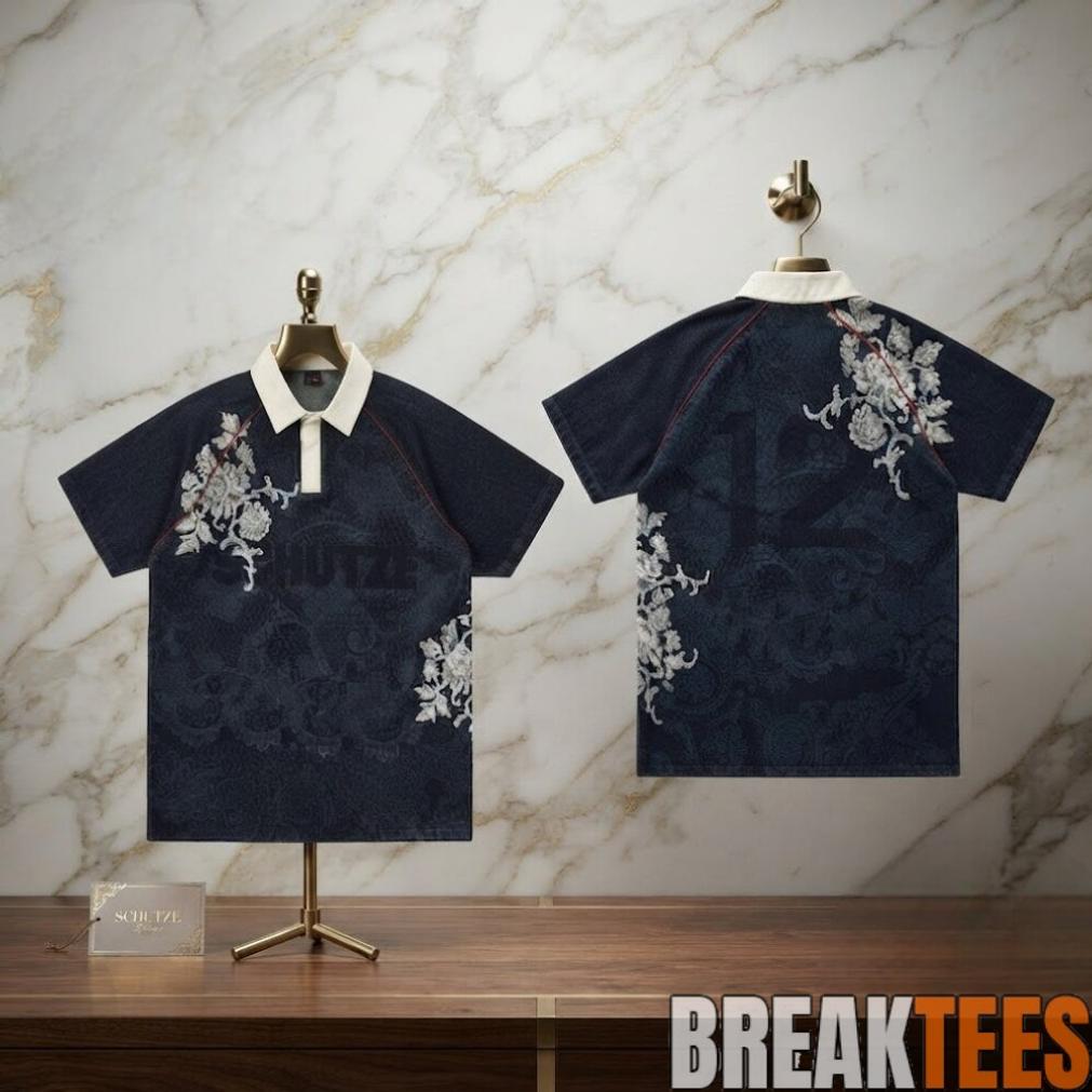 Derschutze Floral Polo World Cup Denim Navy Cool Derschutze Floral Polo World Cup Denim Navy Cool