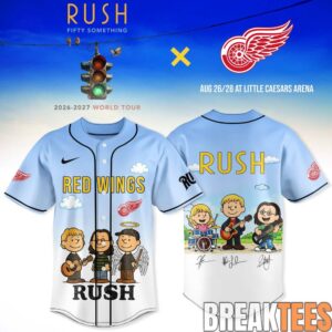 Detroit Red Wings x RUSH ‘Fifty Something’ World Tour 2026 Baseball Jersey