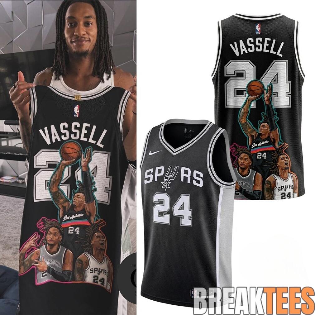 Devin Vassell San Antonio Spurs Number 24 Basketball Jersey Devin Vassell San Antonio Spurs Number 24 Basketball Jersey